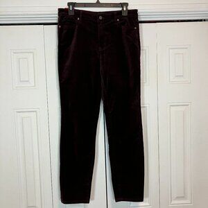 Well Worn NWT High Rise Luxe Velvet Tapered Pants Eggplant Sz 8